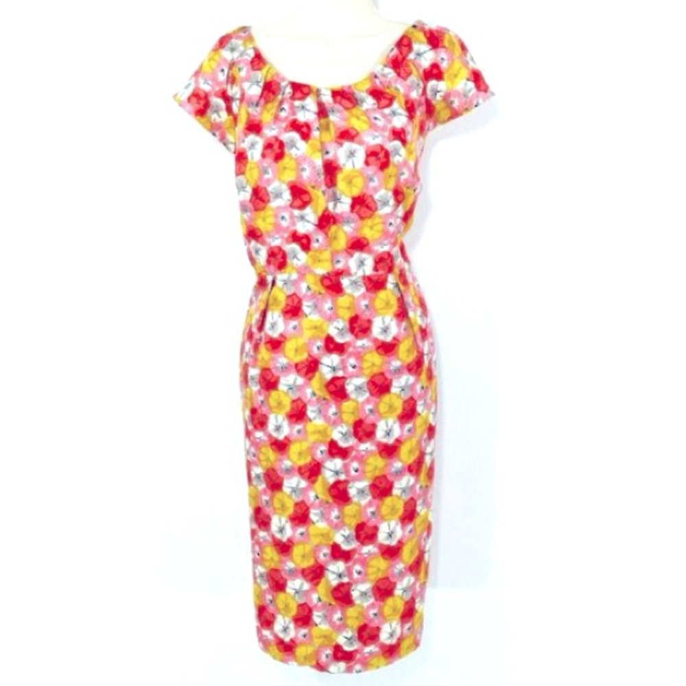 Boden 100% silk floral print sheath dress